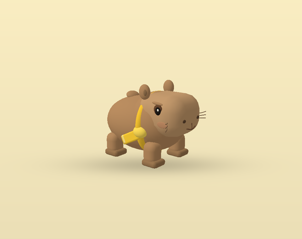 Mila the capybara in her yellow scarf